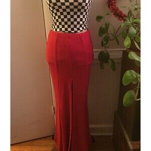 Sexy Red High Slit Dancer Skirt Adult Stage Cosplay Dress Womens Medium